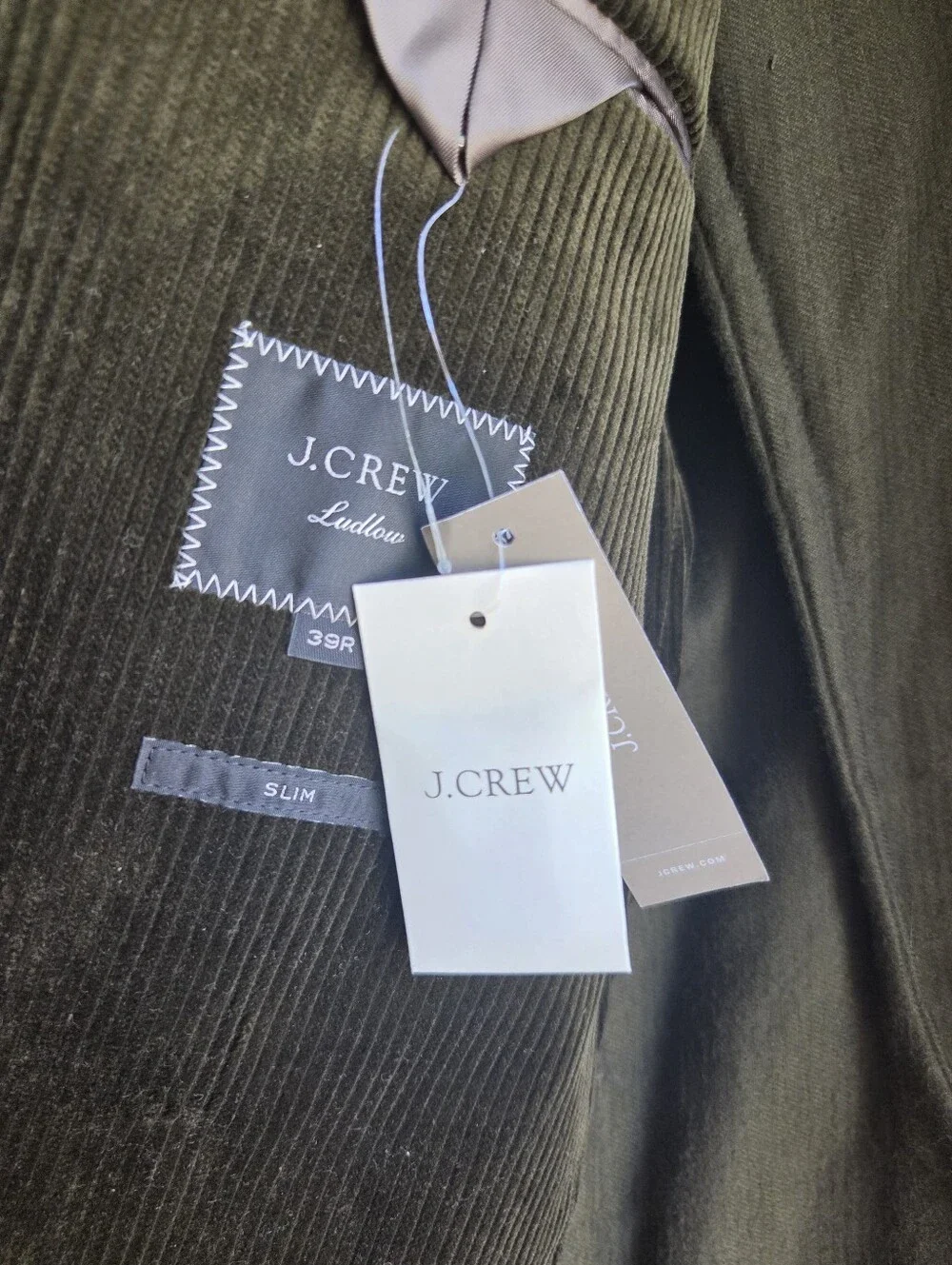 J.Crew Ludlow Blazer Men’s 39R Moss Green Corduroy Jacket Brisbane Moss NWT